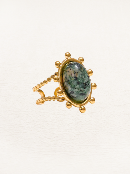 Benthe Afrikaanse Turquoise Edelsteen Ring Goud