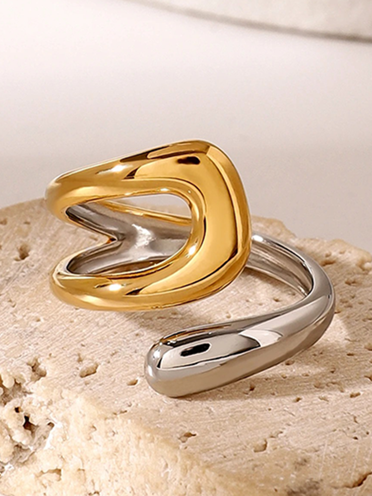 Bree Verstelbare Twist Ring Goud-Zilver