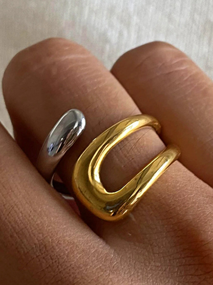 Bree Verstelbare Twist Ring Goud-Zilver