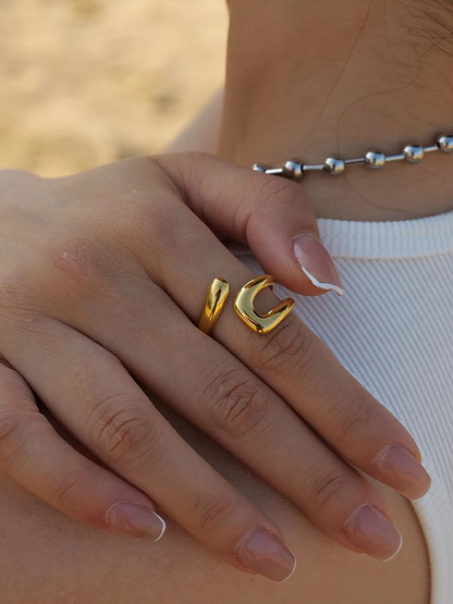 Bree Verstelbare Twist Ring Goud