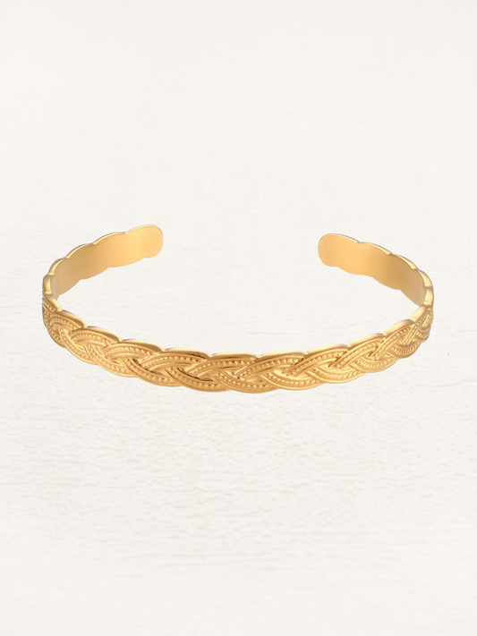 Claire Gevlochten Bangle Goud - Rosa Jewels