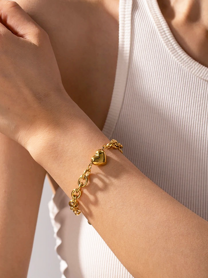 Courteney Chunky Hartjes Armband Goud