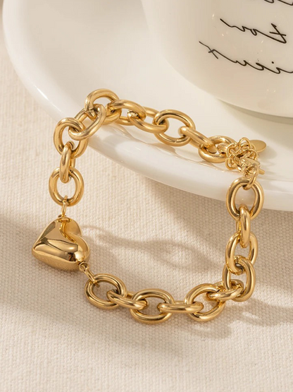 Courteney Chunky Hartjes Armband Goud