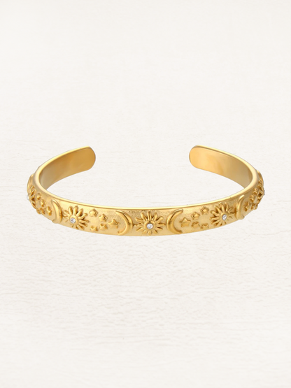 Crystal Zon & Maan Bangle Goud - Rosa Jewels