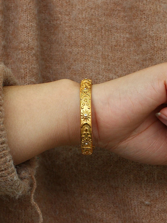 Crystal Zon & Maan Bangle Goud - Rosa Jewels