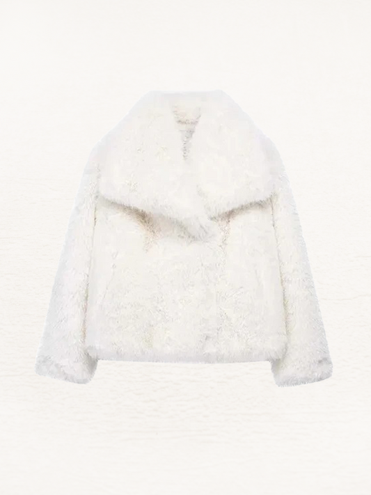 Cynthia Faux Fur Winterjas Dames | Vrouwen Herfstjas Bont Wit