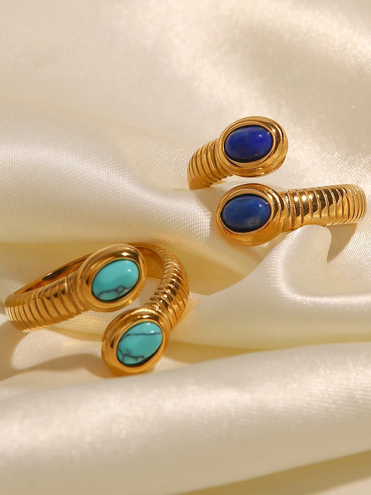 Davina Turquoise Edelsteen Ring Goud