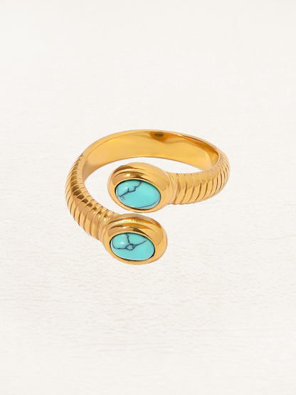 Davina Turquoise Edelsteen Ring Goud