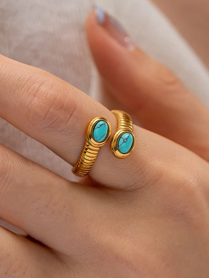 Davina Turquoise Edelsteen Ring Goud