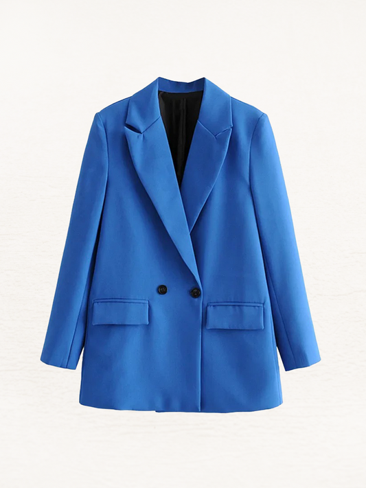 Xara Vintage Blazer Jas Dames | Vrouwen Herfstjas Blauw