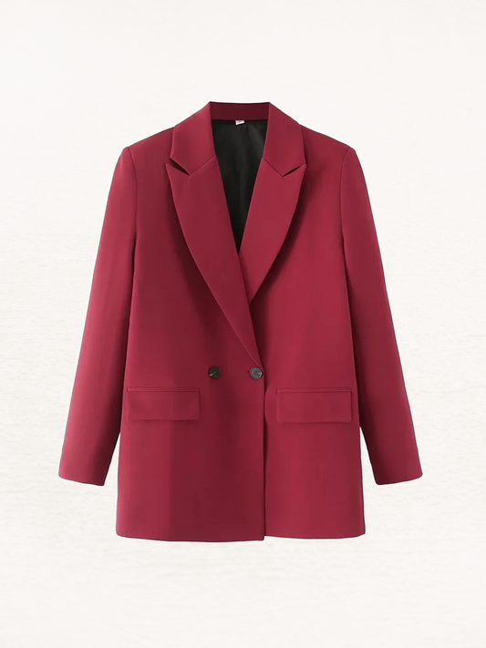 Xara Vintage Blazer Jas Dames | Vrouwen Herfstjas Burgundy Rood