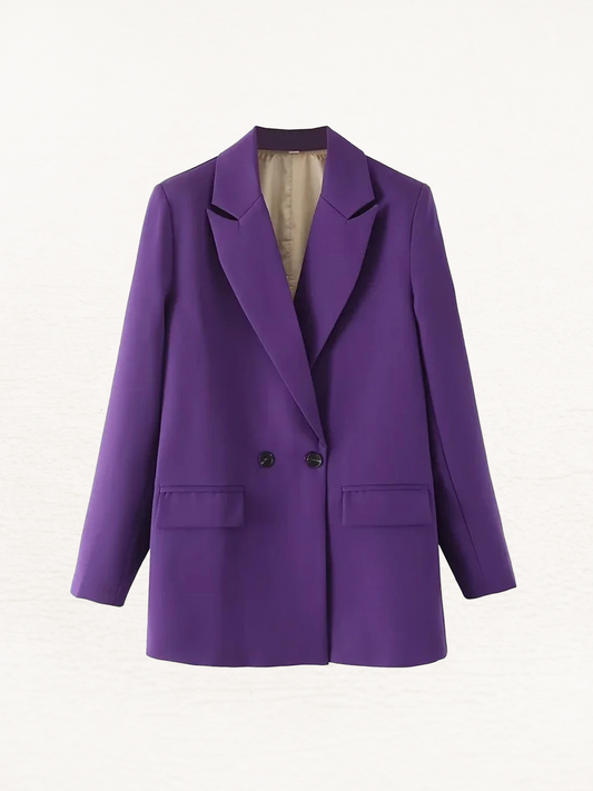 Xara Vintage Blazer Jas Dames | Vrouwen Herfstjas Paars