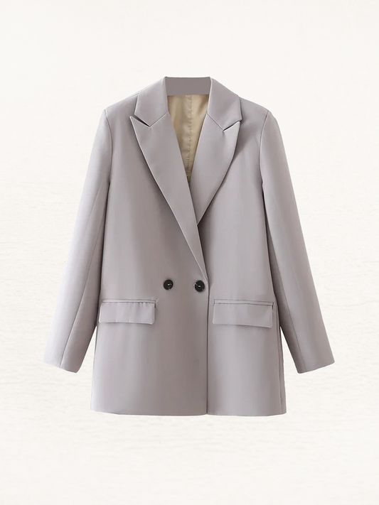 Xara Vintage Blazer Jas Dames | Vrouwen Herfstjas Beige Grijs