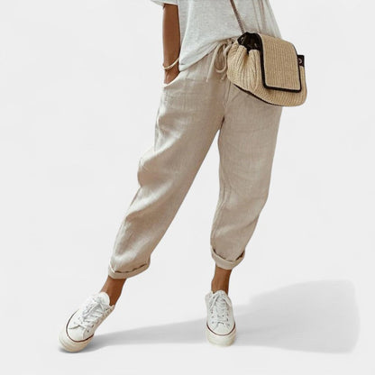 Virelle Broek - Dames driekwart linnen broek voor de zomer