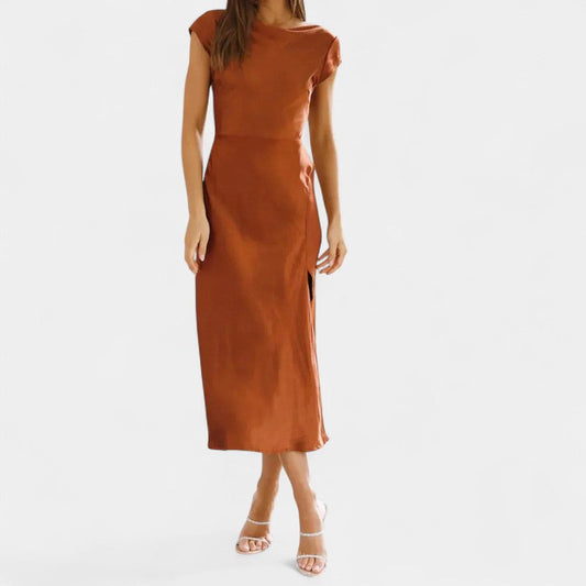 Virelle Lange Jurk - Casual midi dress katoen linnen zomerjurk voor dames
