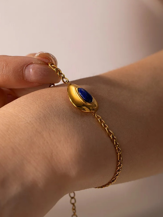 Hanna Lapis Lazuli Edelsteen Armband Goud