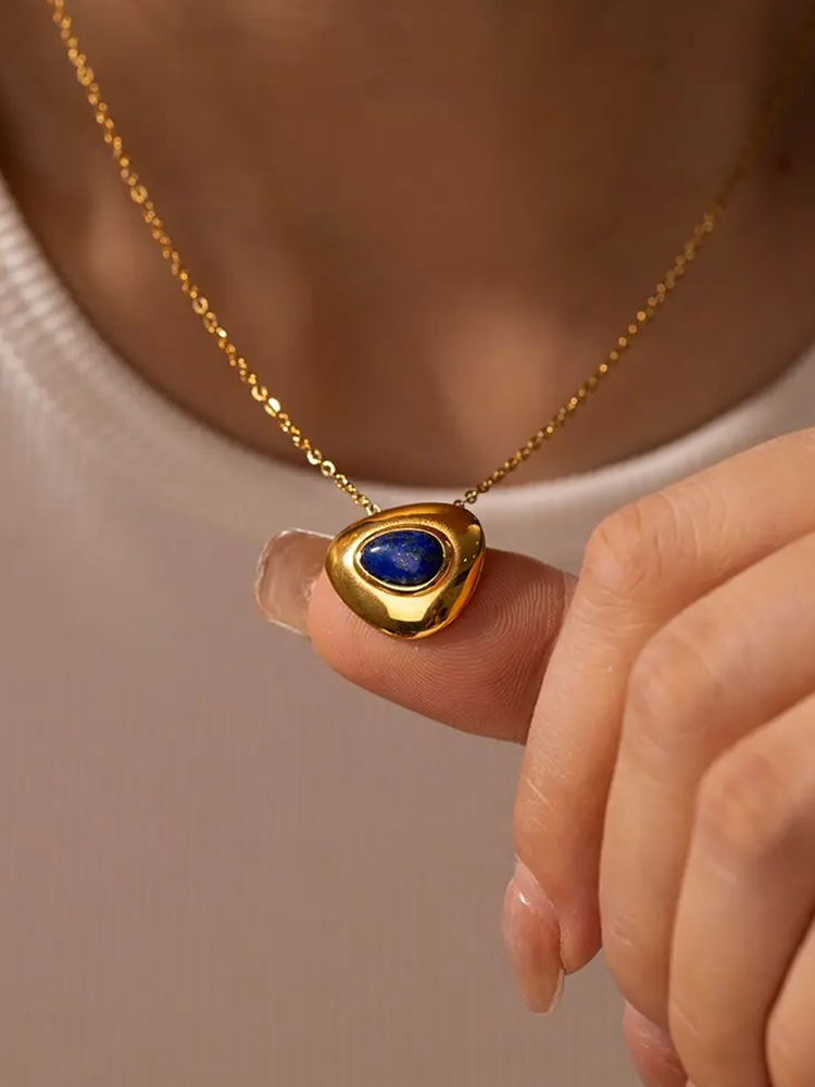 Hanna Lapis Lazuli Ketting Goud