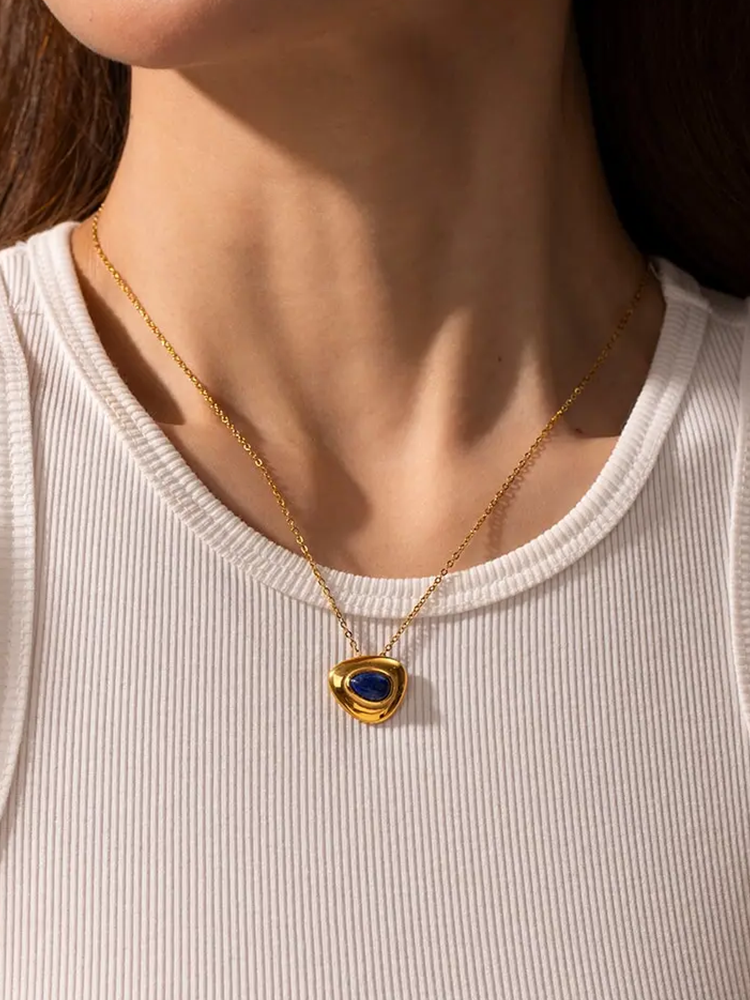 Hanna Lapis Lazuli Ketting Goud