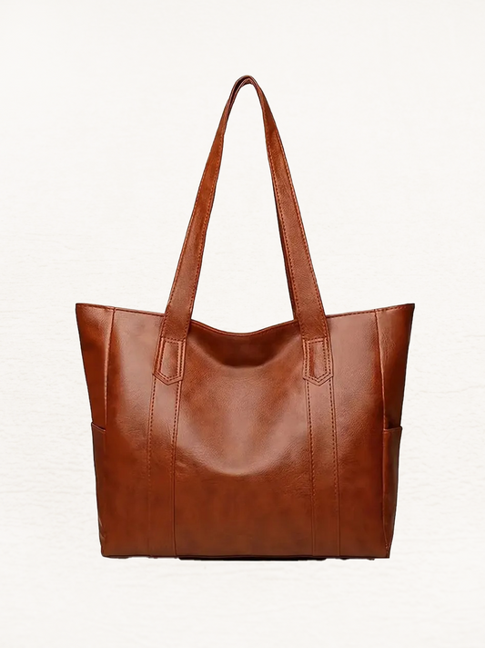 Jess Dames Retro Leren Schoudertas | Handtas | Shopper Bruin