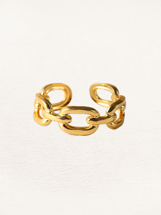 Kirsten Verstelbare Chain Ring Goud