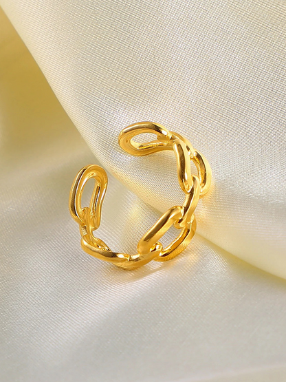 Kirsten Verstelbare Chain Ring Goud