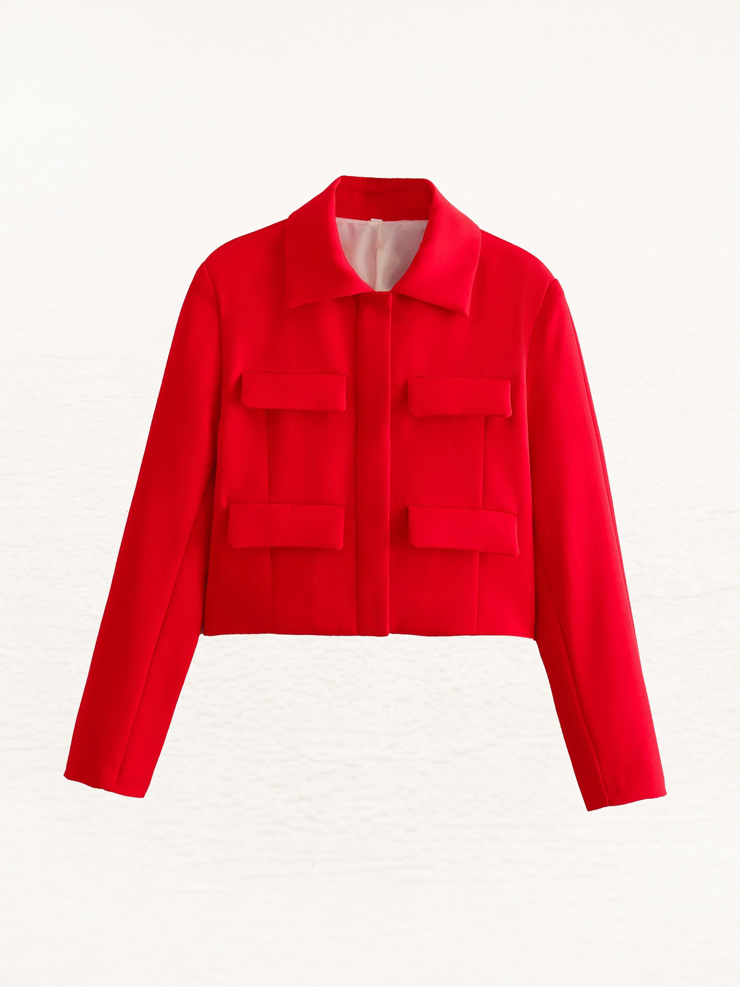 Lisa Cropped Jasje Dames | Vrouwen Herfstjas | Blazer Rood