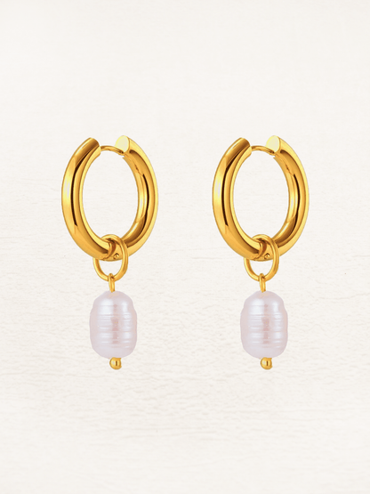 Lucy Parel Hoops - Rosa Jewels