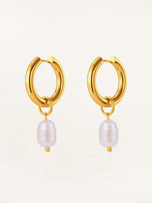 Lucy Parel Hoops - Rosa Jewels