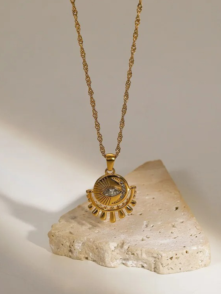 Maeve Evil Eye Ketting Met Hanger Goud