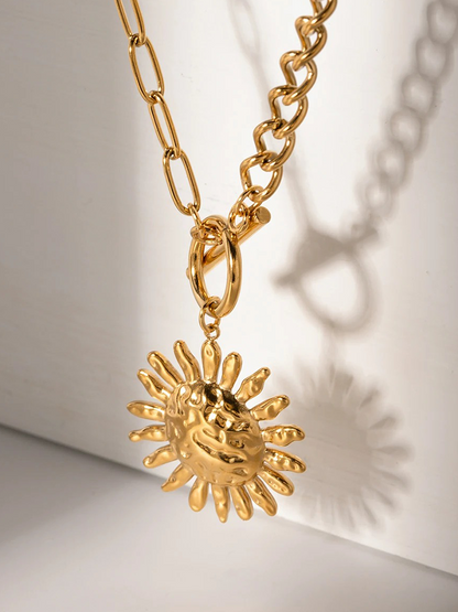 Milly Zonnebloem Statement Ketting Goud