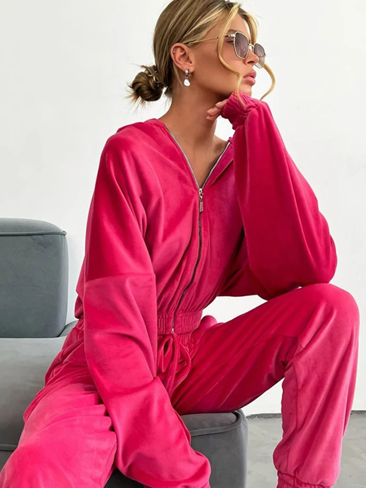 Monique Loungeset Dames | Tweedelig Pak | Vest + Joggingbroek | Trainingspak Roze