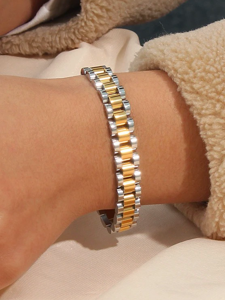 Holzkern Triad Walnoot/Zilver RVS Armband - Nieuw Holzkern Triad Walnoot/Zilver RVS Armband - Nieuw