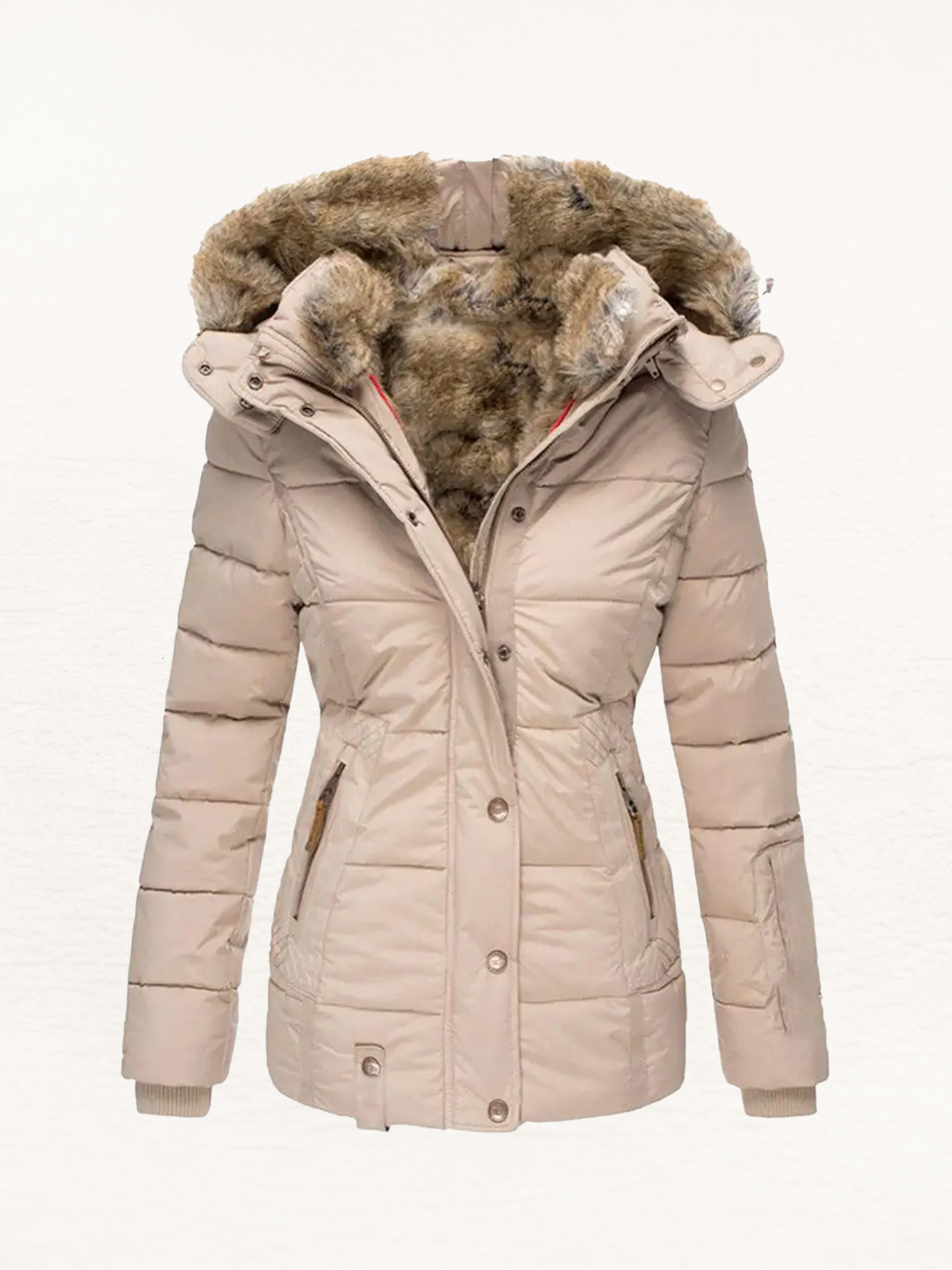 Quinley Gewatteerde Damesjas Winter | Parka Jas Met Capuchon Vrouw | Warme Herfstjas Bont