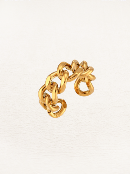 Quinn Chain Ring Goud - Rosa Jewels