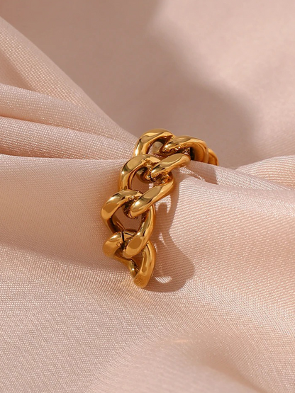 Quinn Chain Ring Goud - Rosa Jewels