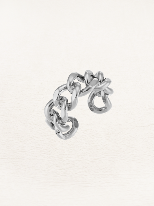 Quinn Chunky Chain Ring Zilver