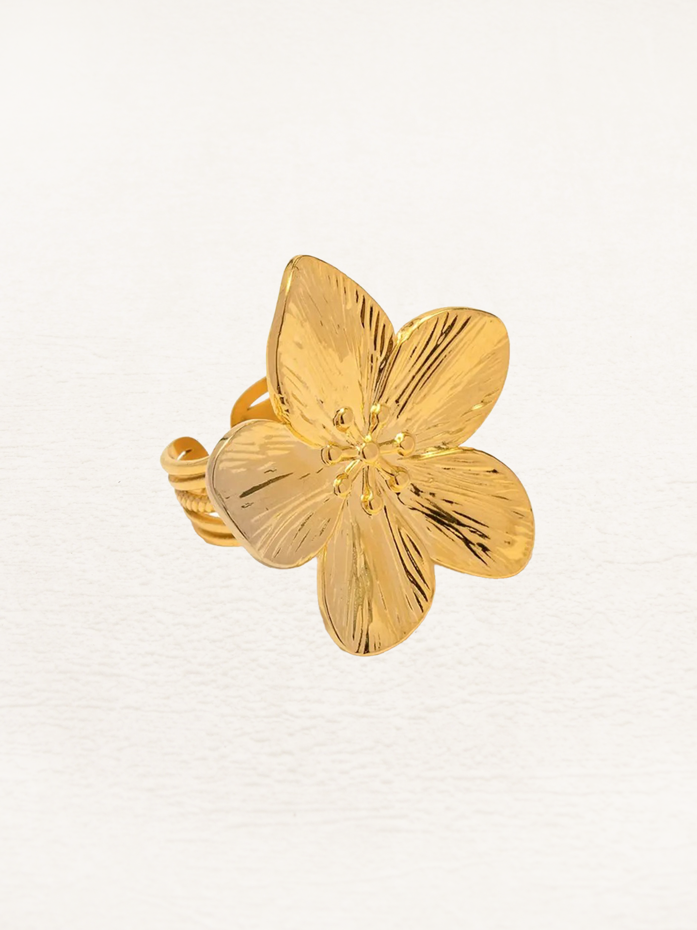 Rianne Flower Blossom Statement Ring Goud