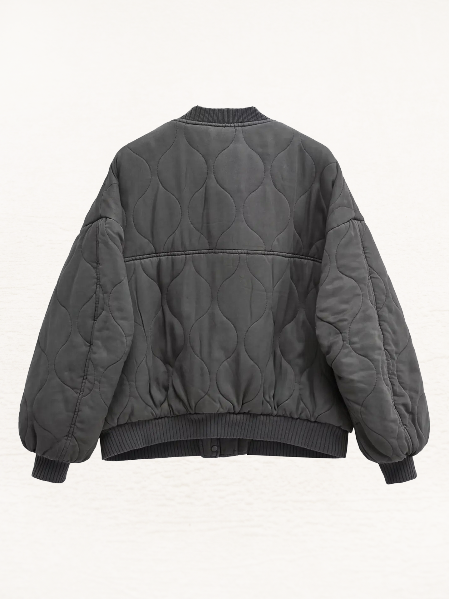 Samantha Gewatteerde Bomber Jack Vrouw | Quilt Winterjas Dames | Herfstjas Zwart/Grijs