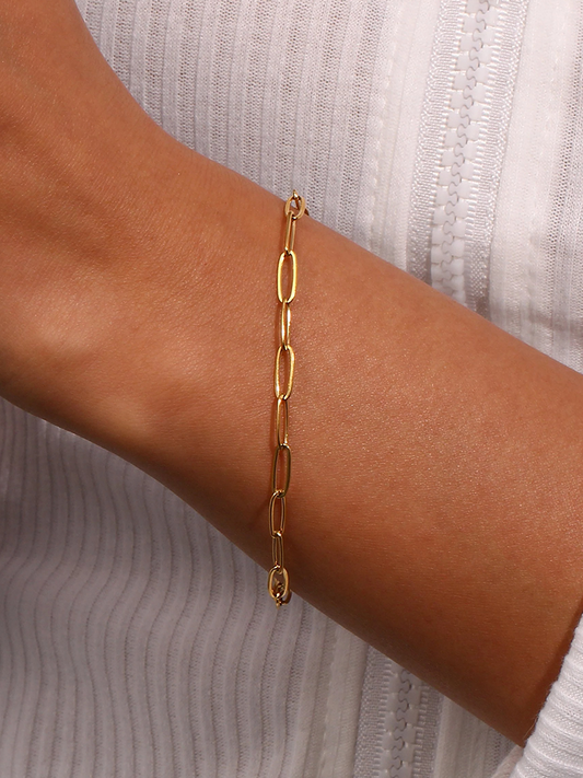 Selena Paperclip Armband Goud