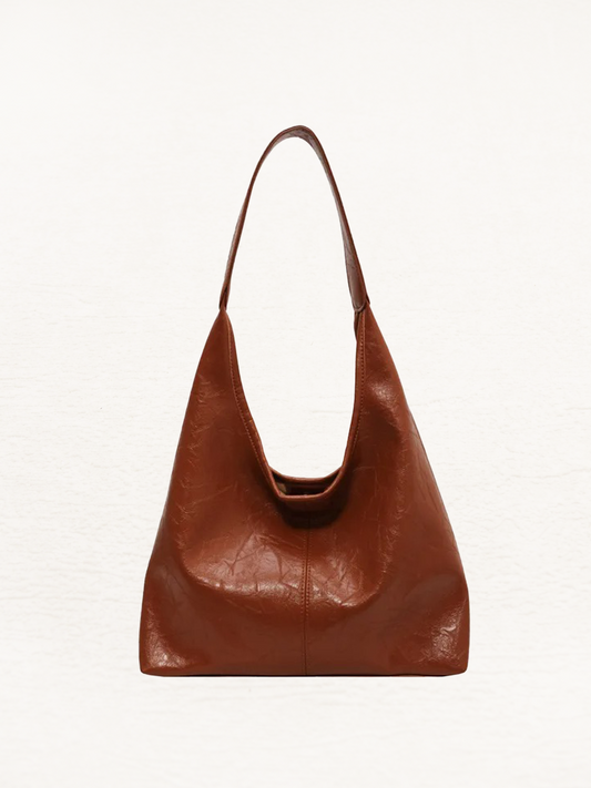 Serena Dames PU Leren Schoudertas | Handtas Cognac Bruin