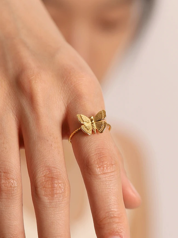 Sierra Vlinder Ring Goud