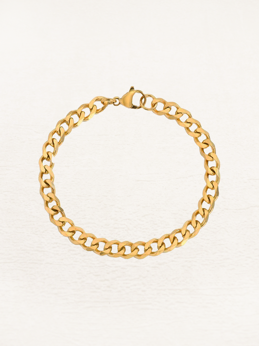 Skylar Cuban Chain Armband Goud - Rosa Jewels