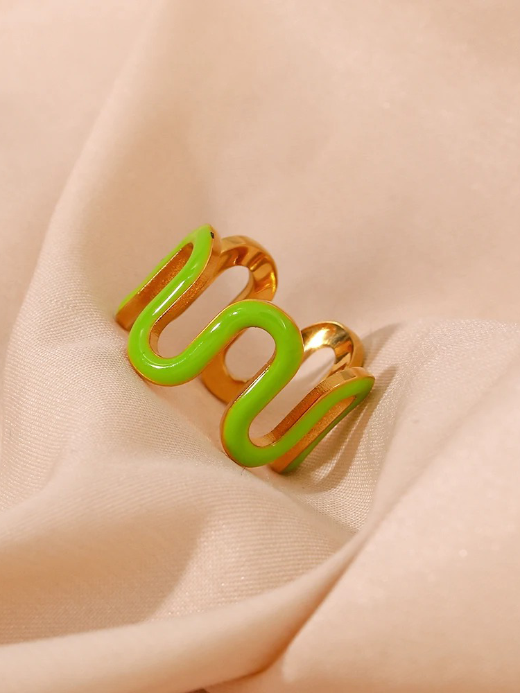 Soof Y2K Golf Wave Ring Groen