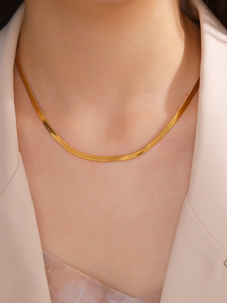 Sophia Snake Chain Ketting (3, 4 of 5 mm) - Rosa Jewels