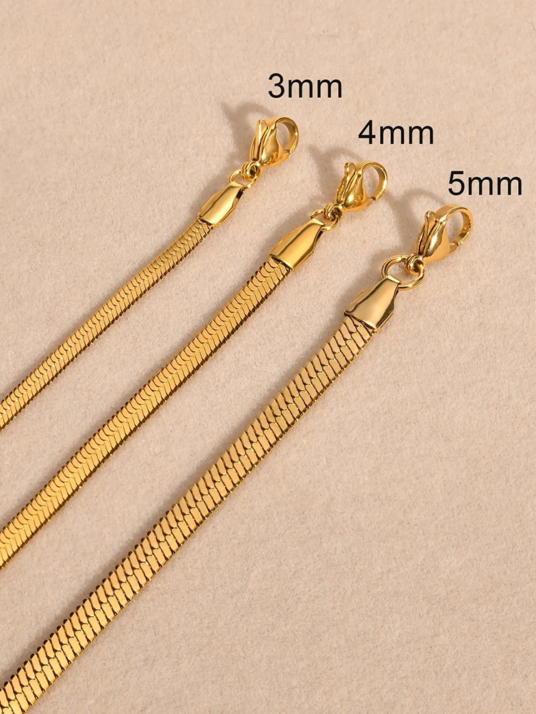 Sophia Snake Chain Ketting (3, 4 of 5 mm) - Rosa Jewels