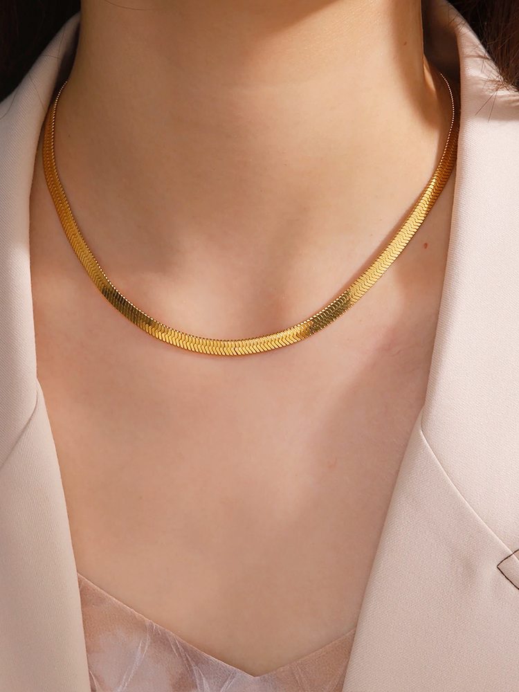 Sophia Snake Chain Ketting (3, 4 of 5 mm) - Rosa Jewels