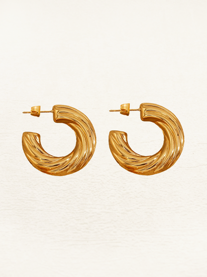 Sophie Twisted Hoops 25 mm - Rosa Jewels