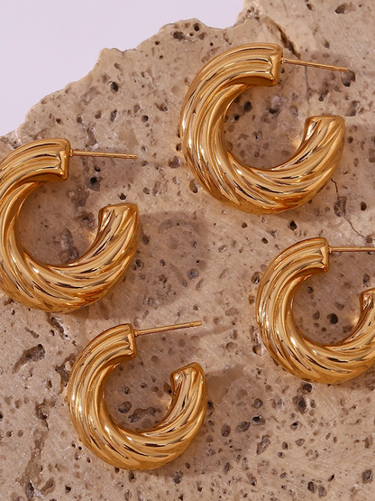 Sophie Twisted Hoops 25 mm - Rosa Jewels