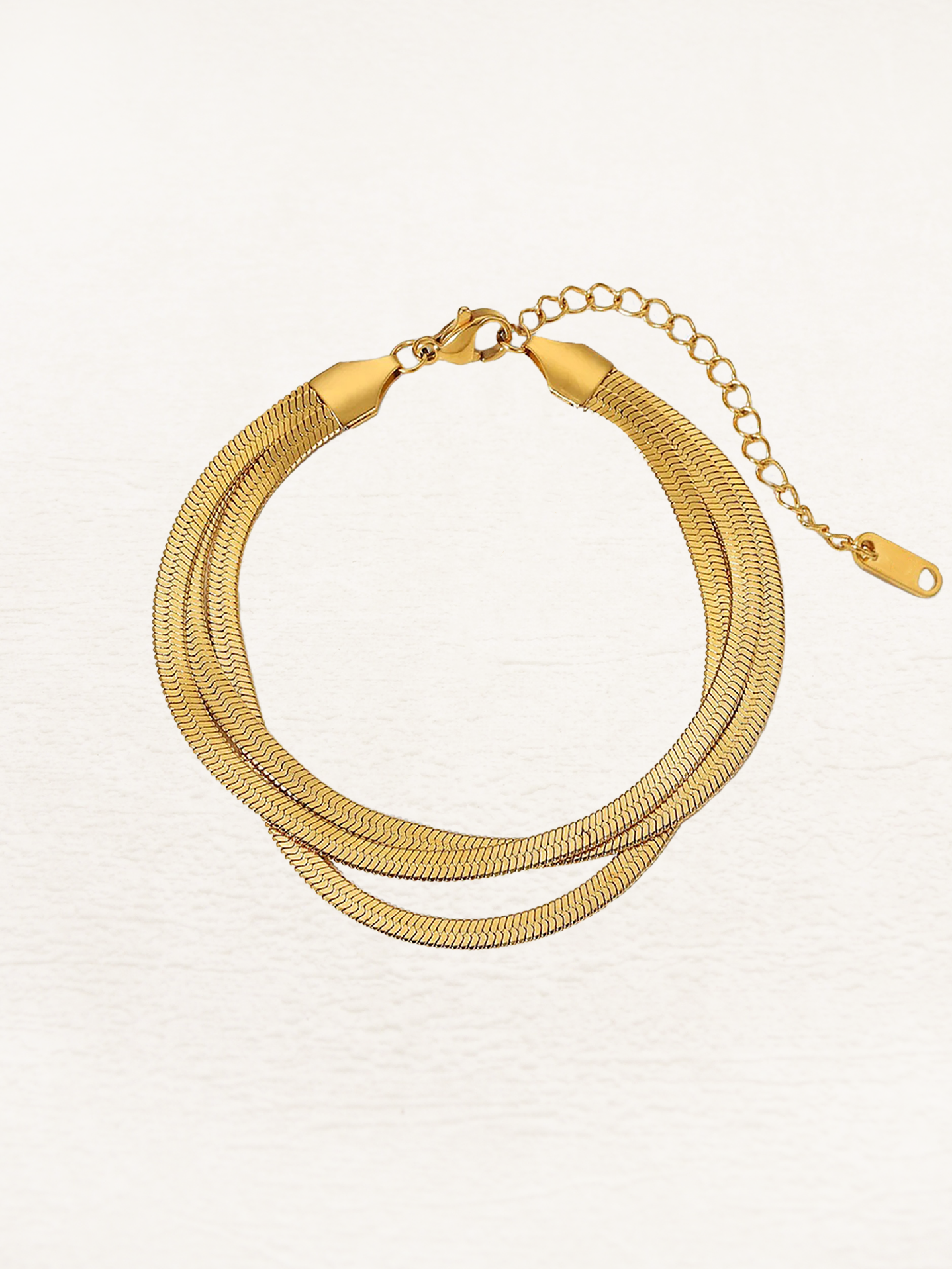 Tara 3-Dubbele Snake Chain Armband Goud