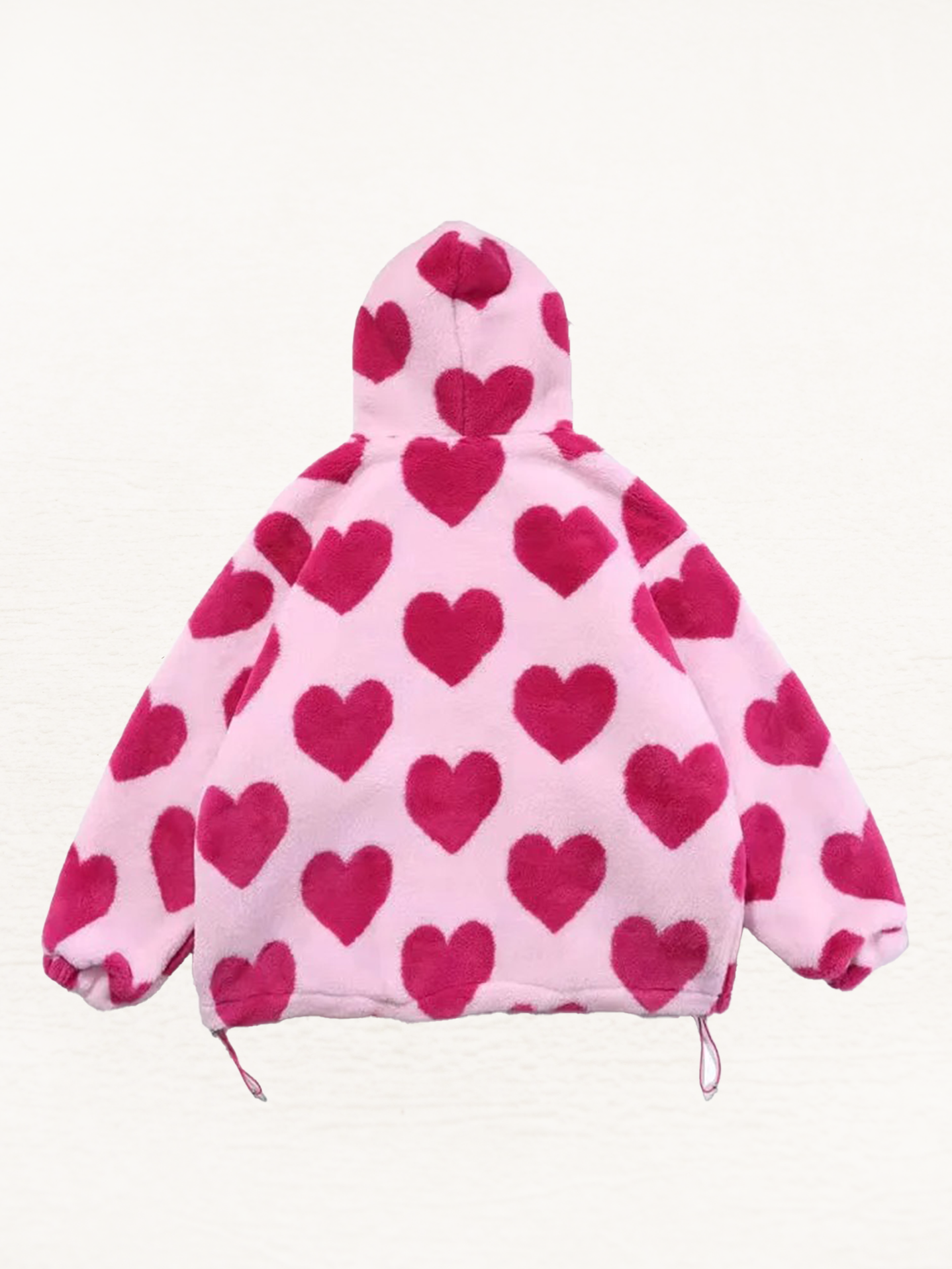 Trinity Pluche Hartjes Vest Dames | Fleece Jacket Extra Warm | Roze Hartjes Design